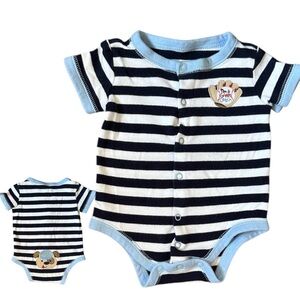 Vintage First Moments Baby Boy Striped Romper One Piece I'm a Great Catch